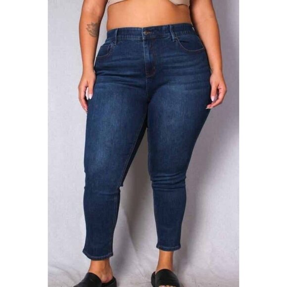 Womens Plus Mid Rise Skinny Leg Denim Jeans Size 24 - Picture 3 of 5